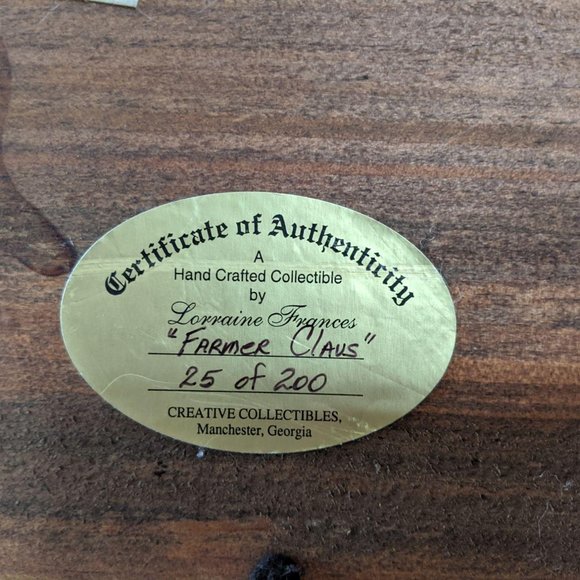 Lorraine Frances Farmer Santa Claus decor country - Picture 9 of 9